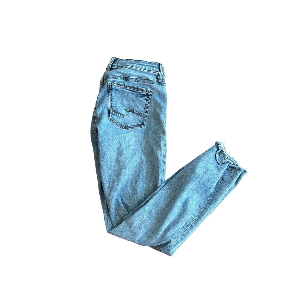 Silver Jeans Co Boyfriend Light Wash Frayed Raw Hem Denim Jeans W28